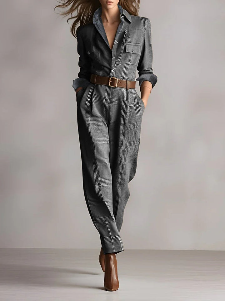 Yumi™ | Brown Sophisticated Jumpsuit