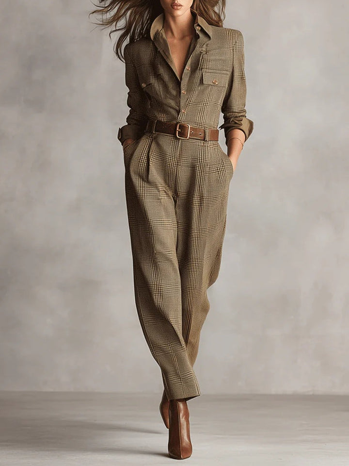 Yumi™ | Brown Sophisticated Jumpsuit